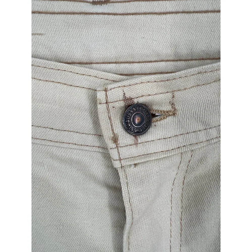 Vintage Levis Mens Beige Khaki Jeans Regular Fit Cotton Casual Wear